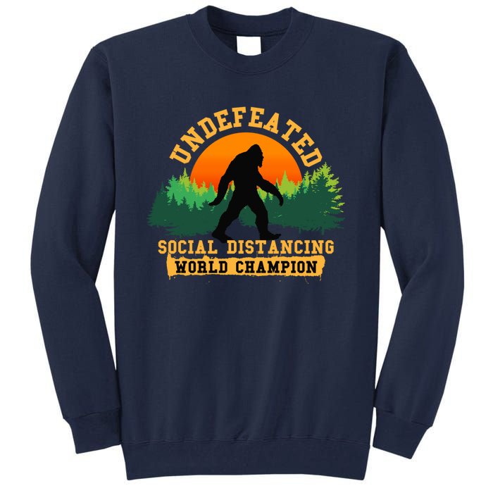 Social Distancing World Champion tee Funny Bigfoot tee Tall Sweatshirt