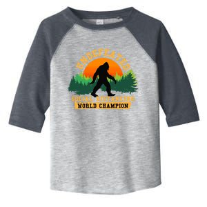 Social Distancing World Champion tee Funny Bigfoot tee Toddler Fine Jersey T-Shirt