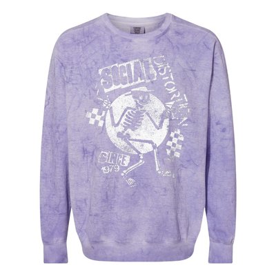 Social Distortion White Spray Skelly Colorblast Crewneck Sweatshirt