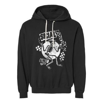 Social Distortion White Spray Skelly Garment-Dyed Fleece Hoodie