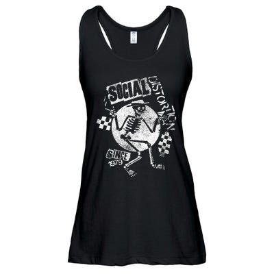 Social Distortion White Spray Skelly Ladies Essential Flowy Tank