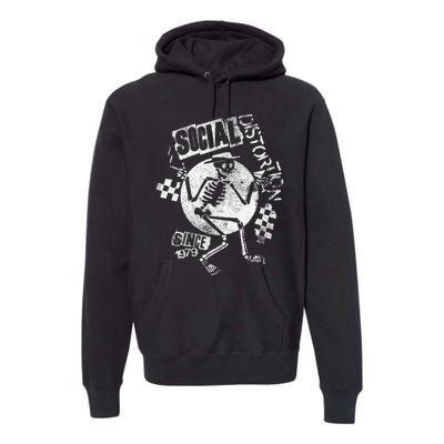 Social Distortion White Spray Skelly Premium Hoodie