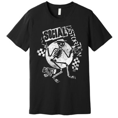 Social Distortion White Spray Skelly Premium T-Shirt