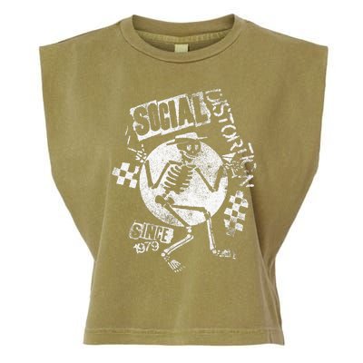 Social Distortion White Spray Skelly Garment-Dyed Women's Muscle Tee