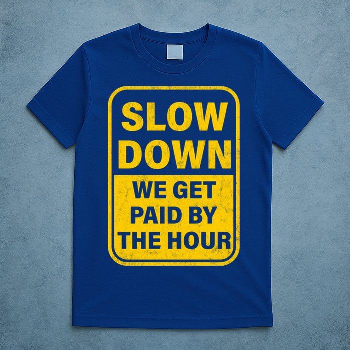 Slow Down We Get Paid By The Hour Funny Laborers Labor Day T-Shirt