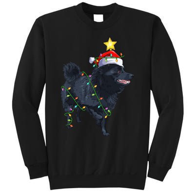 Schipperke Dog Xmas Lighting Tree Santa Schipperke Christmas Sweatshirt Sweatshirt