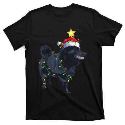 Schipperke Dog Xmas Lighting Tree Santa Schipperke Christmas Sweatshirt T-Shirt