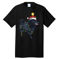 Schipperke Dog Xmas Lighting Tree Santa Schipperke Christmas Sweatshirt Tall T-Shirt