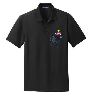 Schipperke Dog Xmas Lighting Tree Santa Schipperke Christmas Sweatshirt Dry Zone Grid Polo