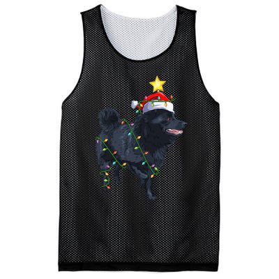 Schipperke Dog Xmas Lighting Tree Santa Schipperke Christmas Sweatshirt Mesh Reversible Basketball Jersey Tank