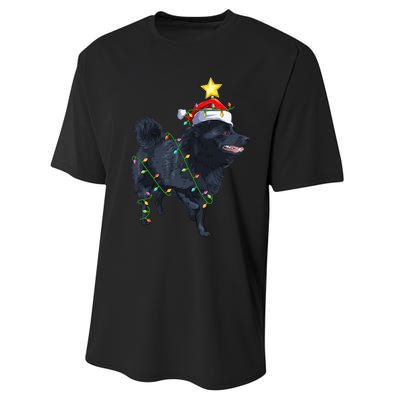 Schipperke Dog Xmas Lighting Tree Santa Schipperke Christmas Sweatshirt Performance Sprint T-Shirt