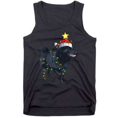 Schipperke Dog Xmas Lighting Tree Santa Schipperke Christmas Sweatshirt Tank Top