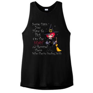 SOME DAYS YOU HAVE TO PUT ON THE HAT Halloween Witch Broom Ladies PosiCharge Tri-Blend Wicking Tank