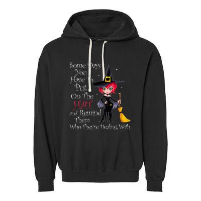 SOME DAYS YOU HAVE TO PUT ON THE HAT Halloween Witch Broom Garment-Dyed Fleece Hoodie