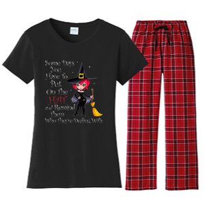 SOME DAYS YOU HAVE TO PUT ON THE HAT Halloween Witch Broom Women's Flannel Pajama Set