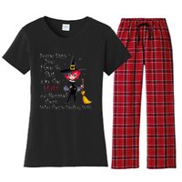 SOME DAYS YOU HAVE TO PUT ON THE HAT Halloween Witch Broom Women's Flannel Pajama Set