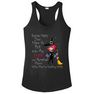 SOME DAYS YOU HAVE TO PUT ON THE HAT Halloween Witch Broom Ladies PosiCharge Competitor Racerback Tank