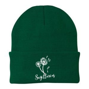 Sagittarius Dandelion Zodiac Sign Floral Horoscope Gift Knit Cap Winter Beanie