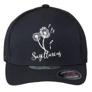 Sagittarius Dandelion Zodiac Sign Floral Horoscope Gift Flexfit Unipanel Trucker Cap