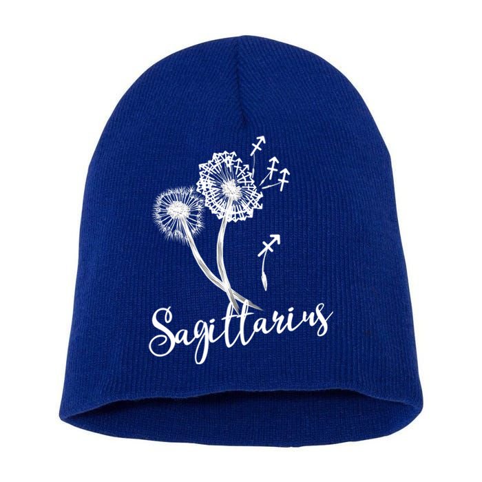 Sagittarius Dandelion Zodiac Sign Floral Horoscope Gift Short Acrylic Beanie