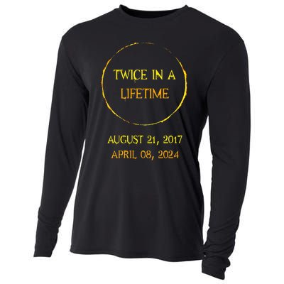 Solar Eclipse 04.08.24 Twice In Lifetime 2024 Solar Eclipse Cooling Performance Long Sleeve Crew