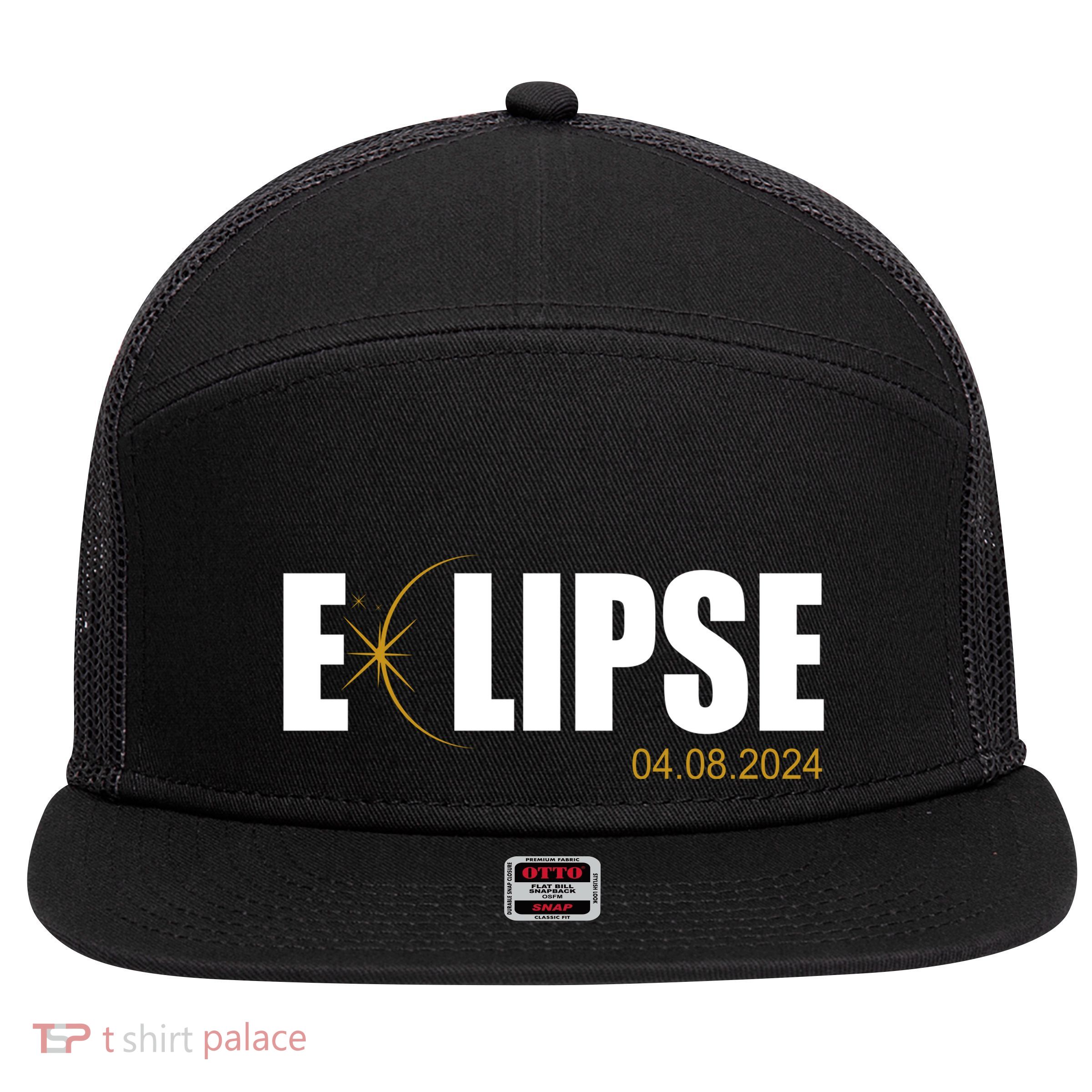 Solar Eclipse 04.08.24 7 Panel Mesh Trucker Snapback Hat