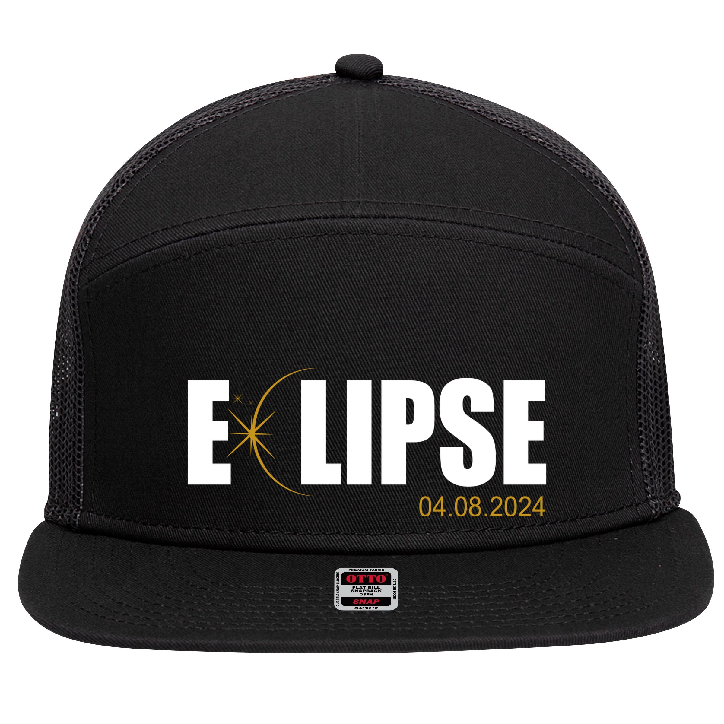 Solar Eclipse 04.08.24 7 Panel Mesh Trucker Snapback Hat