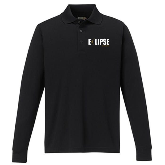 Solar Eclipse 04.08.24 Performance Long Sleeve Polo