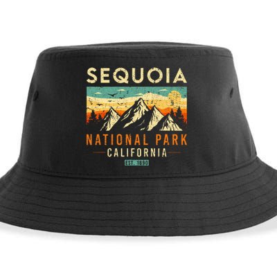 Sequoia Est. 1890 Retro California National Park Sustainable Bucket Hat