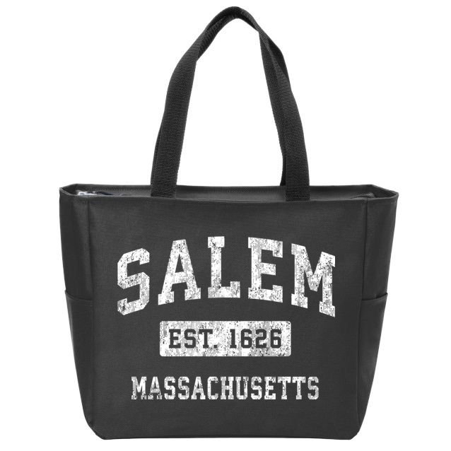 Salem Est 1626 Massachusetts Ma Vintage Established Sports Design Zip Tote Bag