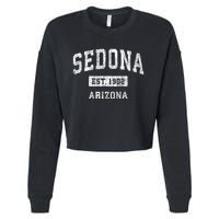 Sedona Est 1902 Arizona Az Vintage Sports Established Design Cropped Pullover Crew