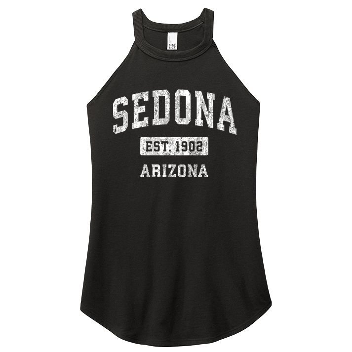 Sedona Est 1902 Arizona Az Vintage Sports Established Design Women's Perfect Tri Rocker Tank