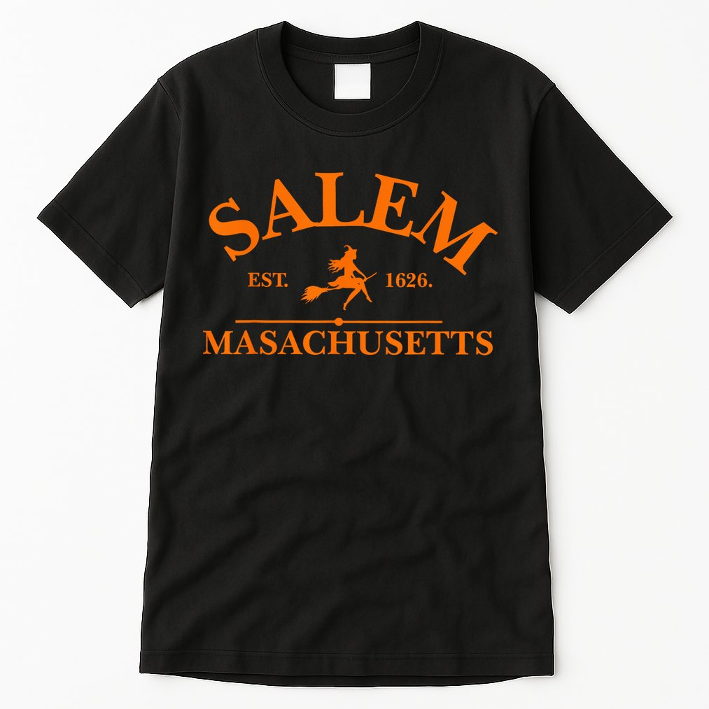 Salem Est 1626 Massachusetts Vintage Halloween Witch Wo Tall T-Shirt