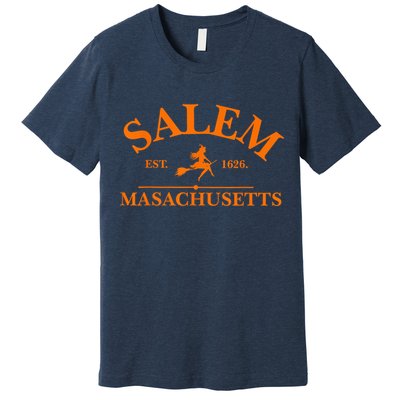 Salem Est 1626 Massachusetts Vintage Halloween Witch Wo Premium T-Shirt