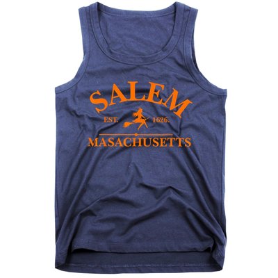 Salem Est 1626 Massachusetts Vintage Halloween Witch Wo Tank Top