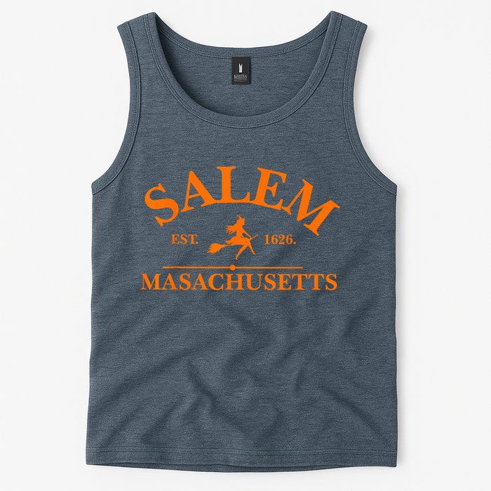 Salem Est 1626 Massachusetts Vintage Halloween Witch Wo Tank Top