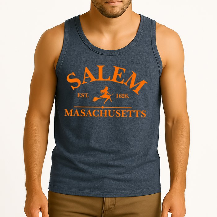 Salem Est 1626 Massachusetts Vintage Halloween Witch Wo Tank Top