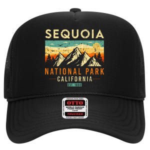 Sequoia Est. 1890 Retro California National Park High Crown Mesh Back Trucker Hat