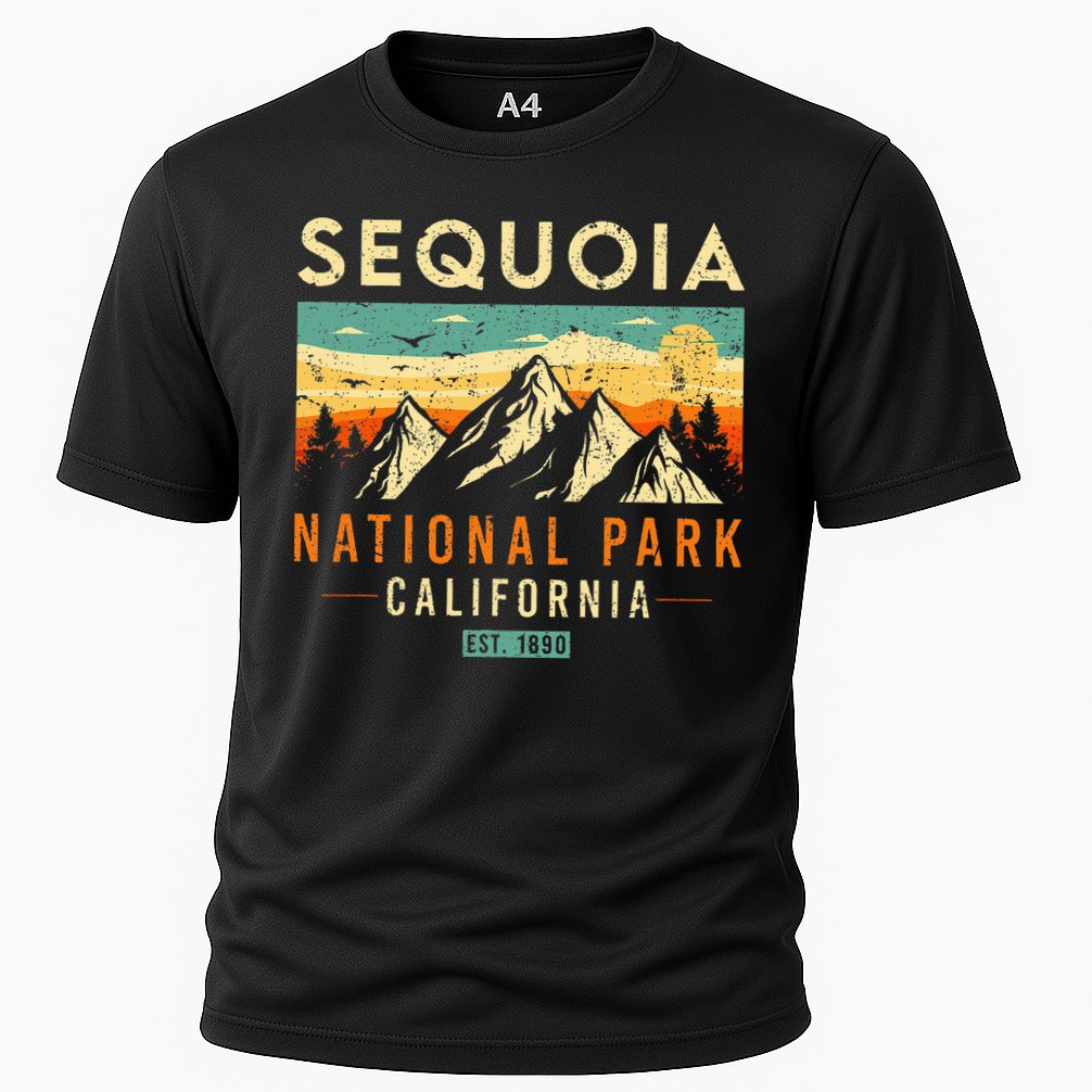 Sequoia Est. 1890 Retro California National Park Cooling Performance Crew T-Shirt