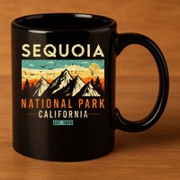 Sequoia Est. 1890 Retro California National Park 11oz C Handle Ceramic Mug
