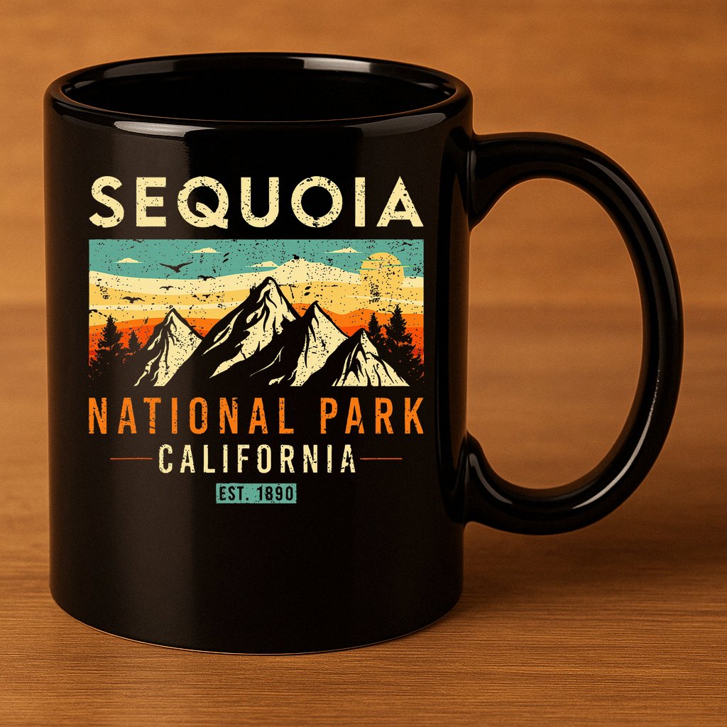 Sequoia Est. 1890 Retro California National Park 11oz C Handle Ceramic Mug