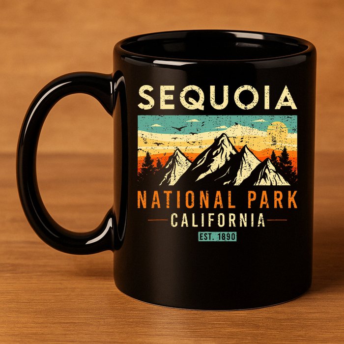 Sequoia Est. 1890 Retro California National Park 11oz C Handle Ceramic Mug
