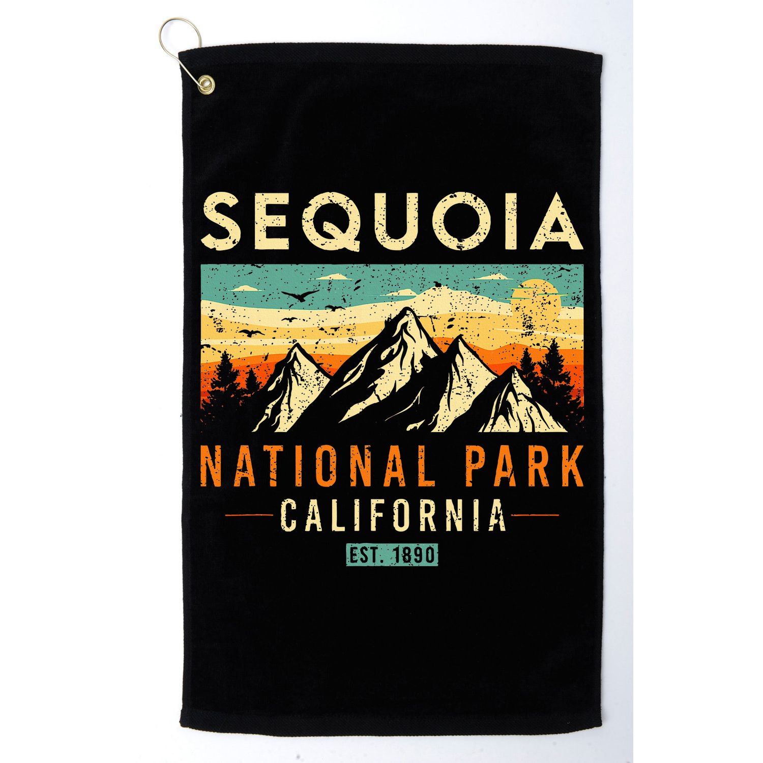 Sequoia Est. 1890 Retro California National Park Golf Towel