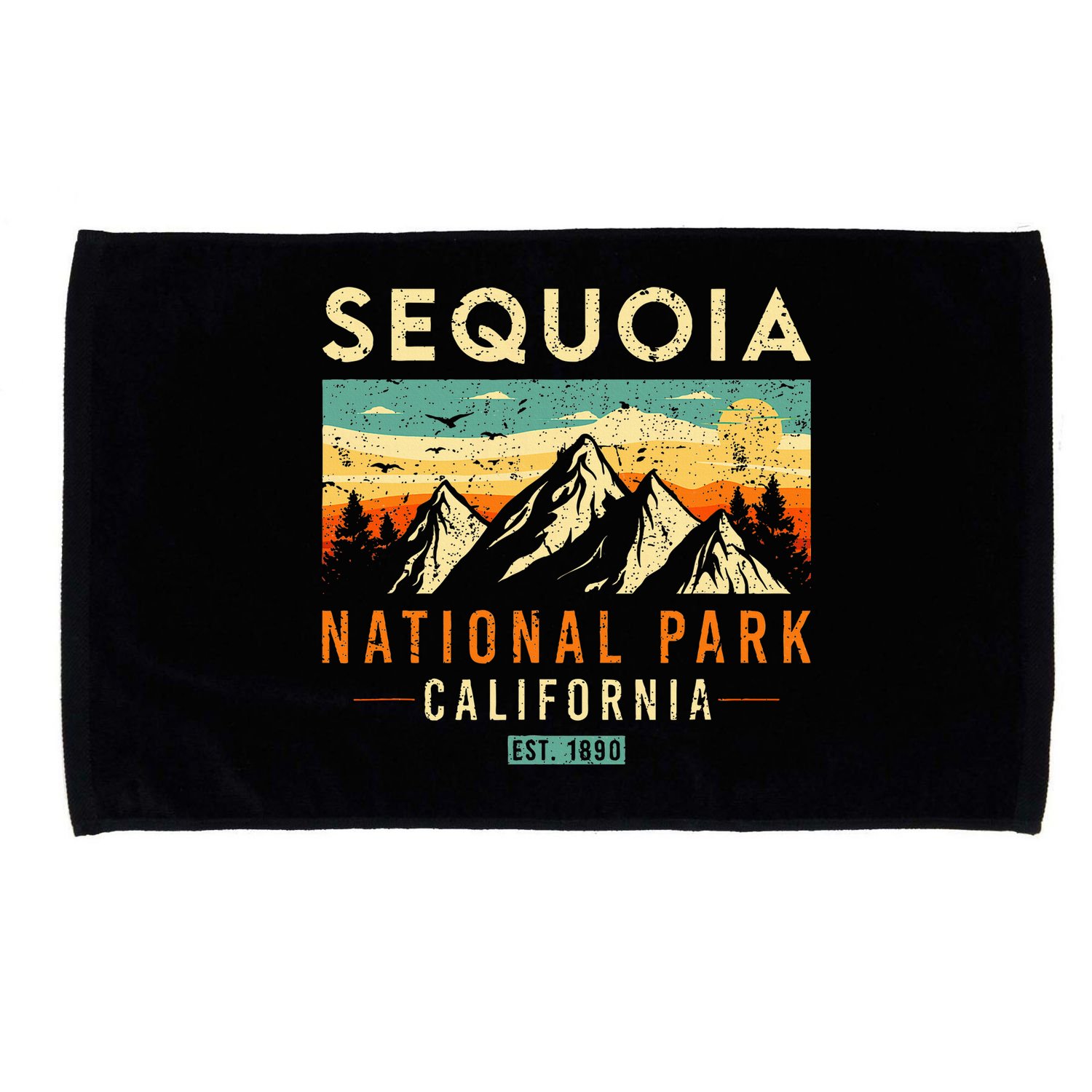 Sequoia Est. 1890 Retro California National Park Microfiber Hand Towel