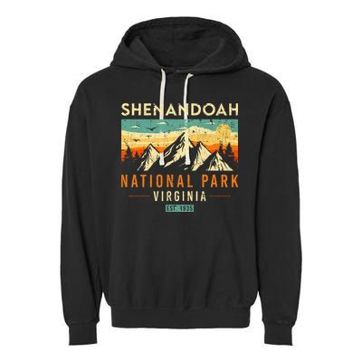 Shenandoah Est. 1935 Retro Virginia National Park Garment-Dyed Fleece Hoodie
