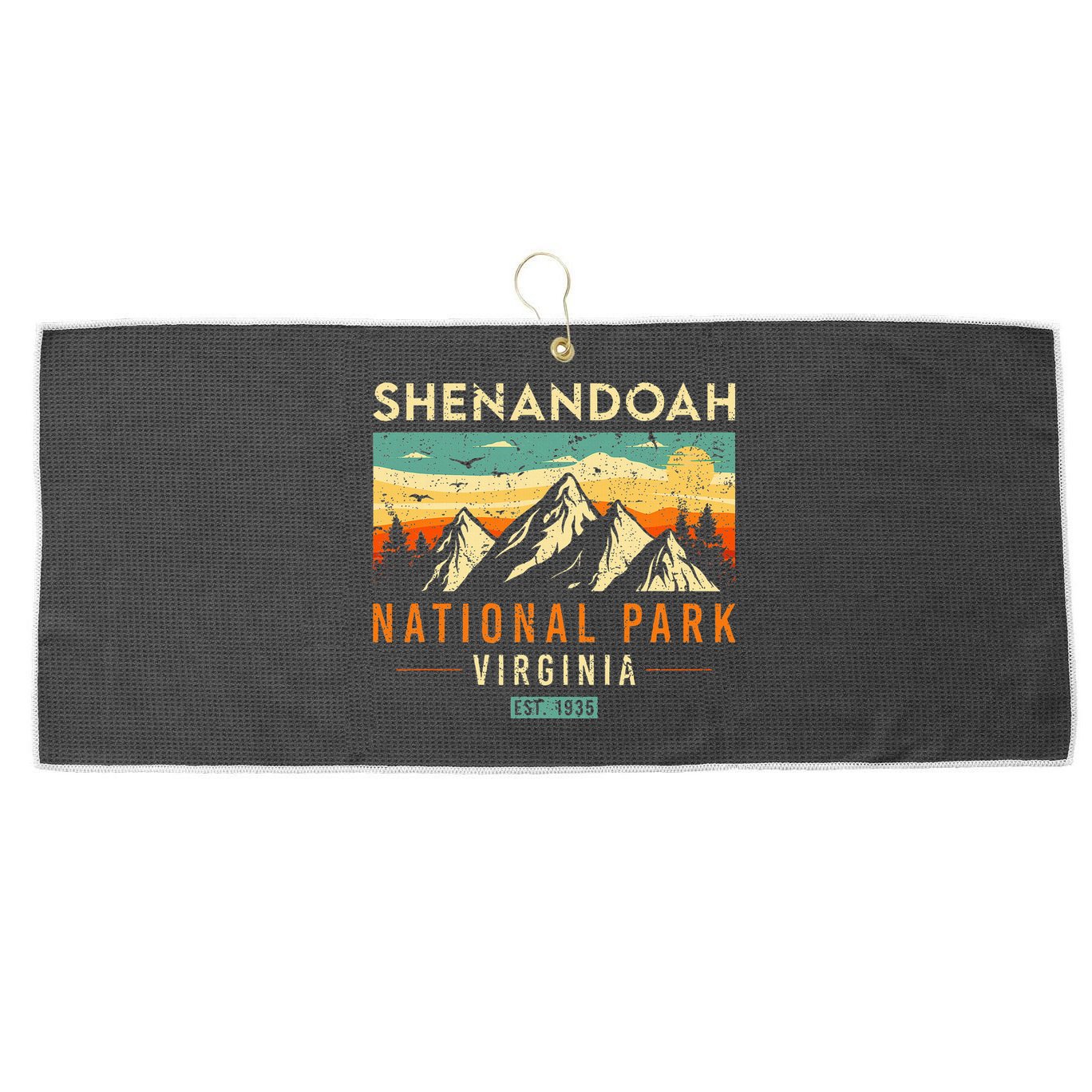 Shenandoah Est. 1935 Retro Virginia National Park Large Microfiber Waffle Golf Towel