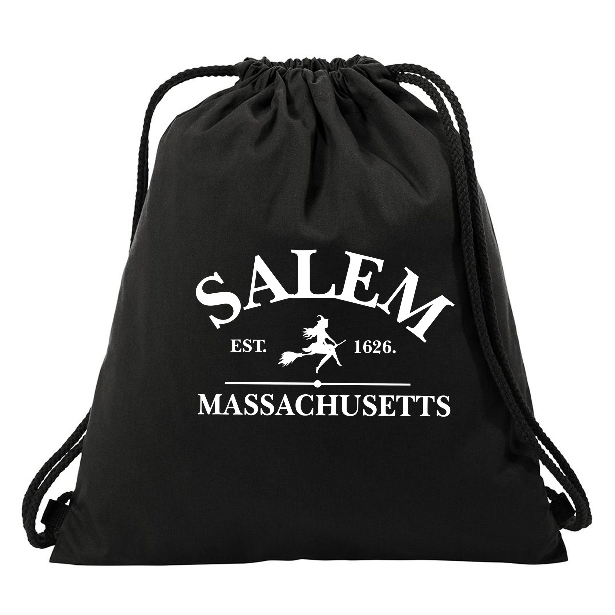 Salem Est 1626 Massachusetts Halloween Witch Wizard Drawstring Bag