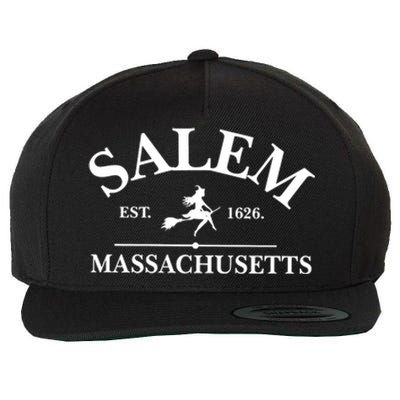 Salem Est 1626 Massachusetts Halloween Witch Wizard Wool Snapback Cap