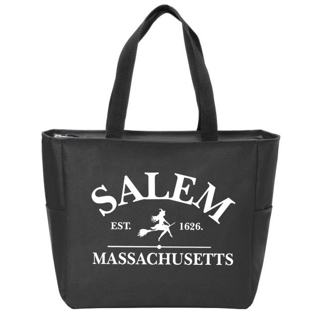 Salem Est 1626 Massachusetts Halloween Witch Wizard Zip Tote Bag