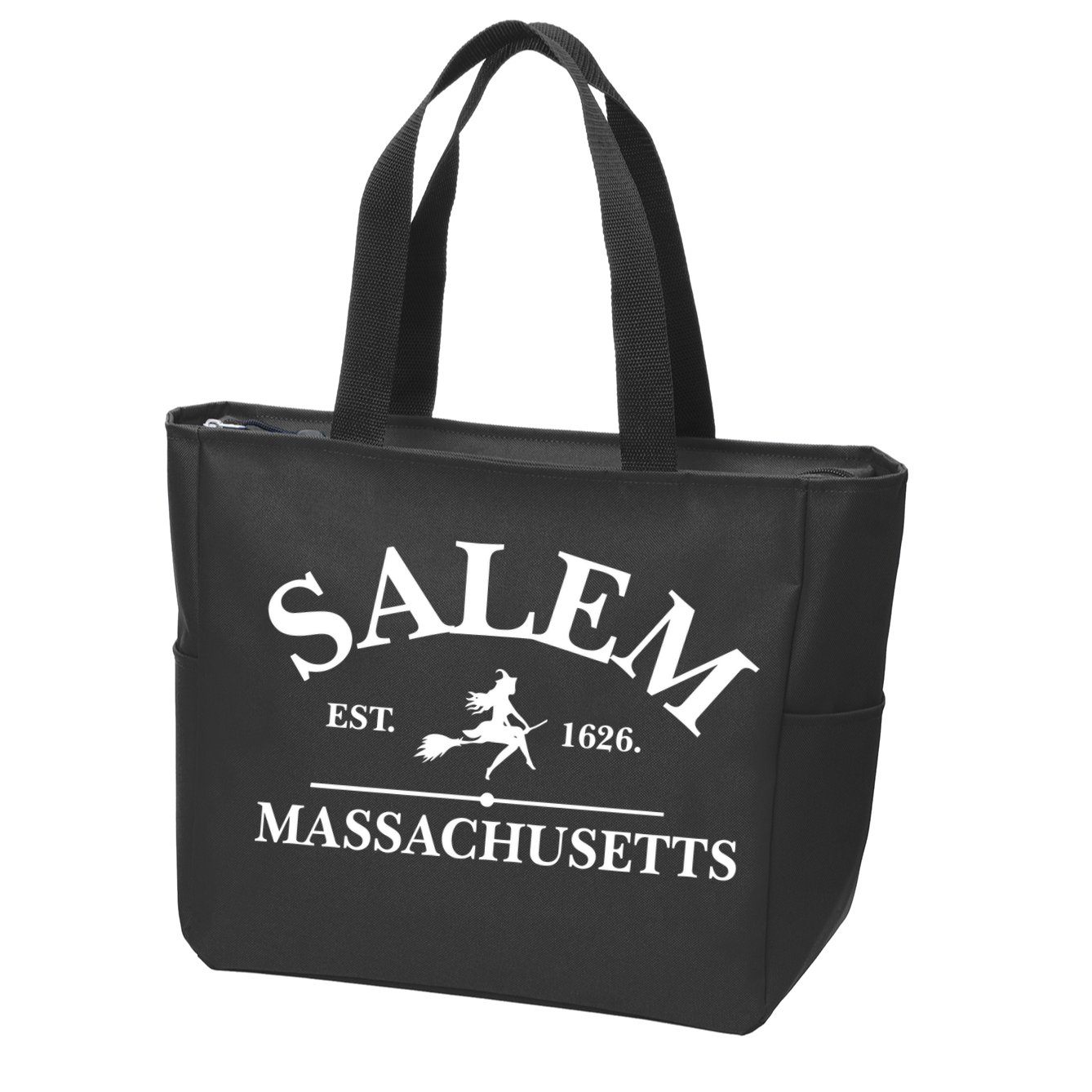 Salem Est 1626 Massachusetts Halloween Witch Wizard Zip Tote Bag